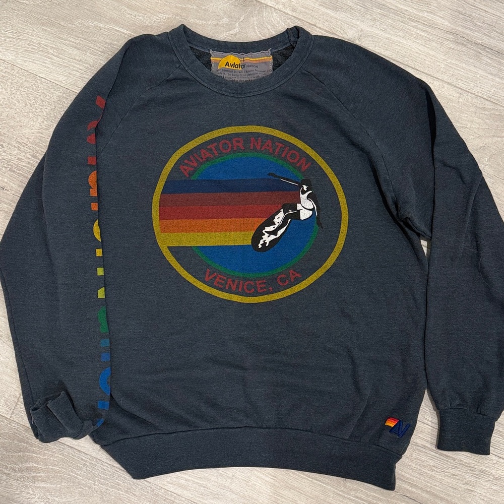 Aviator Nation Charcoal Crewneck